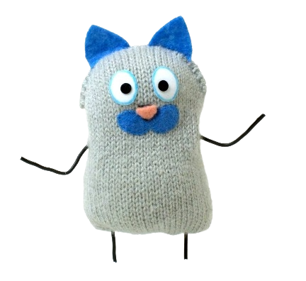 Cute grey knitted character